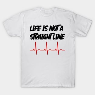 Life Is Not A Straight Line - ECG Edition T-Shirt